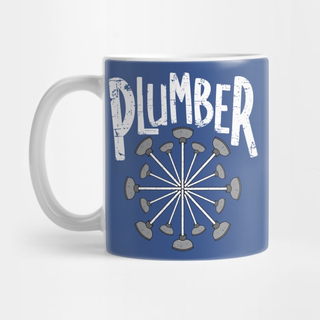 Plumber Toilet Plunger Circle White Text by Barthol Graphics